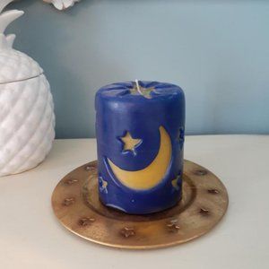Artisan celestial moon stars candle and holder ❤️